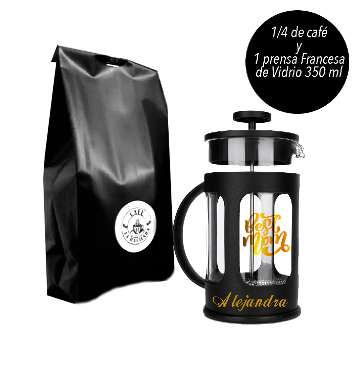 1/4 de café + Prensa francesa de vidrio 350 ml